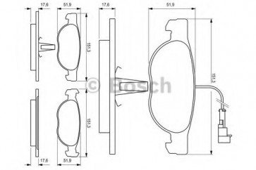 BRAKE PADS FIAT BRAVA/BRAVO 95> FRONT 1-SENSOR