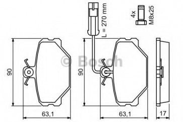 BRAKE PADS FIAT TEMPRA / TIPO 93> FRONT 1-SENSOR