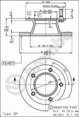 BRAKE DISC - MERCEDES 100 631 PRZÓD