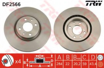 BRAKE DISC FIAT DOBLO 00> FRONT L/R