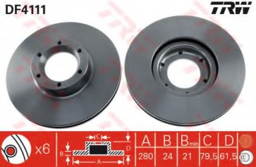 BRAKE DISC RENAULT MASTER 98> FRONT L/R VALVE Ø=280