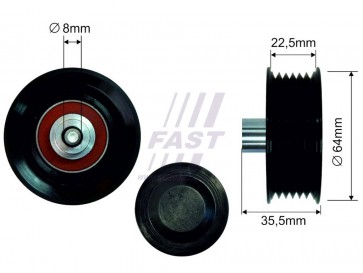 MICRO BELT TENSIONER FIAT DUCATO 06> PULLEY 2.2 JTD