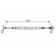 BRAKE CABLE FIAT SCUDO / ULYSSE 95> RIGHT 2205/2080MM