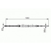 BRAKE CABLE FIAT SCUDO / ULYSSE 95> REAR LEFT 1063/770MM