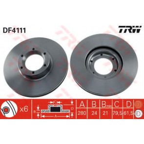 BRAKE DISC RENAULT MASTER 98> FRONT L/R VALVE Ø=280