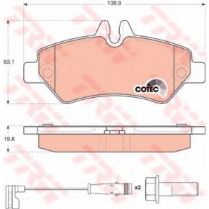 BRAKE PADS MERCEDES SPRINTER 06> REAR